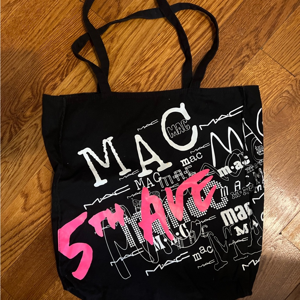 MAC Cosmetics Black and Pink 5th Ave Tote Bag